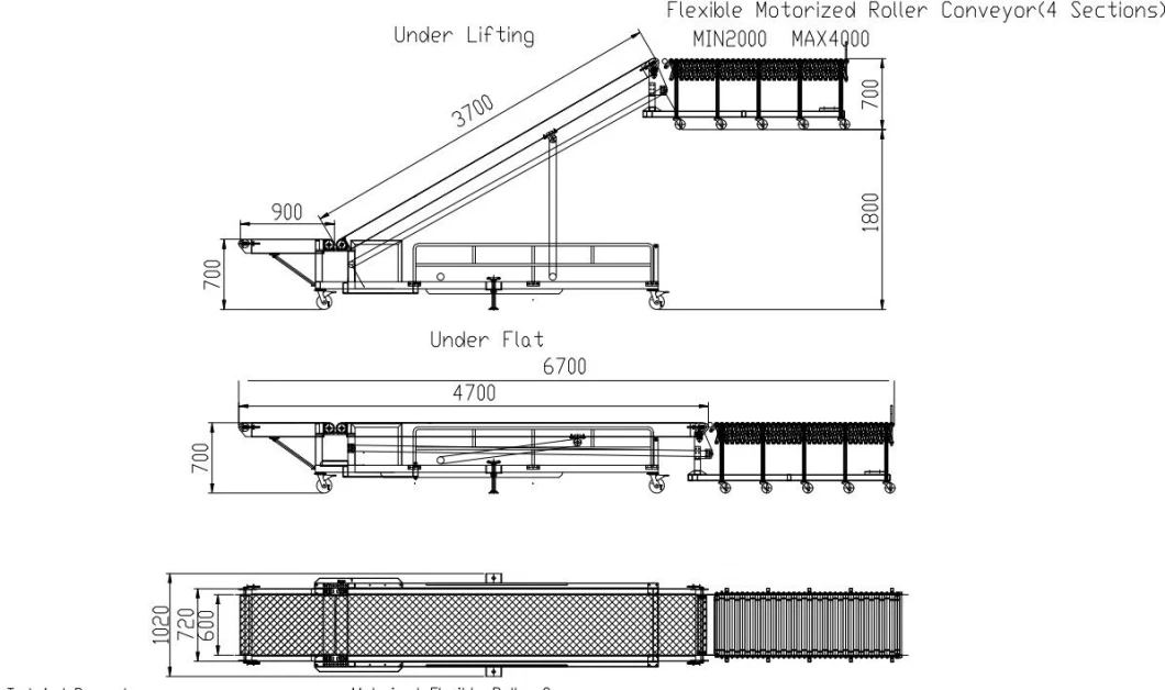 Powered Loading Unloading Belt Conveyor Flexible Roller Conveyor System