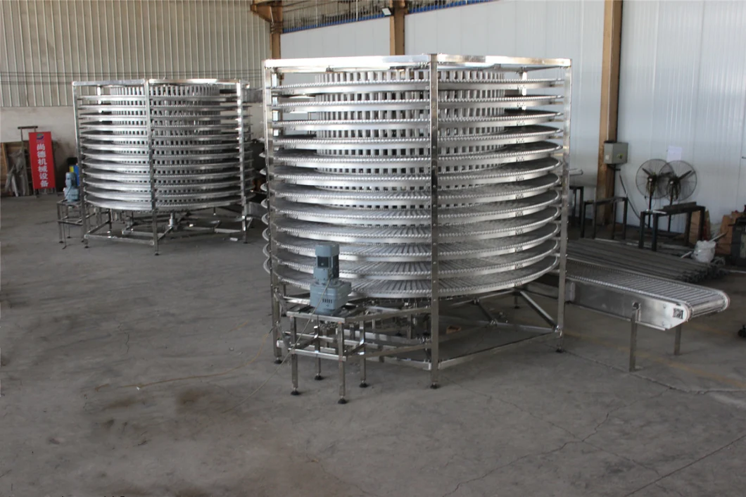 CE Approvaled Twin Drums Spiral Conveyor for Bread Cooling