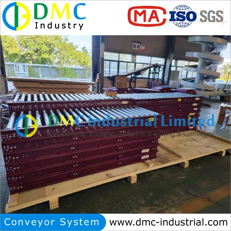 Carbon Steel Stainless Galvanized Electric Plating PU PVC Chain Driven Gravity Roller Conveyor System for Cartons Pallets Transportation