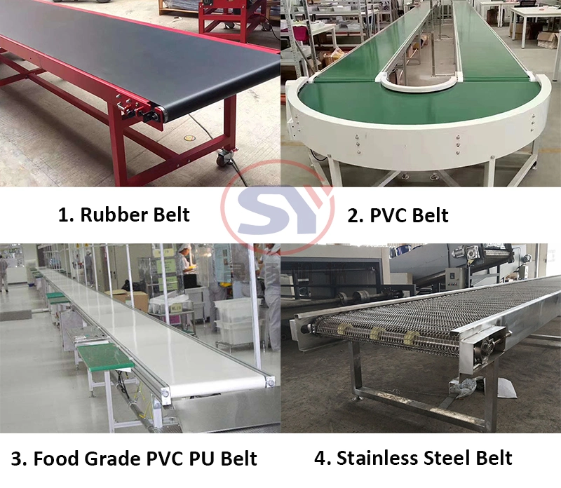 PVC PU Belt Conveyor Food Seafood Transmission Packaging Belt Conveyor