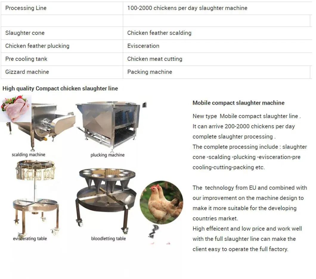 Halal Small Poultry Slaughterhouse Manufacturer Chicken Slaughter Equipment Machine Slaughtering Chickens