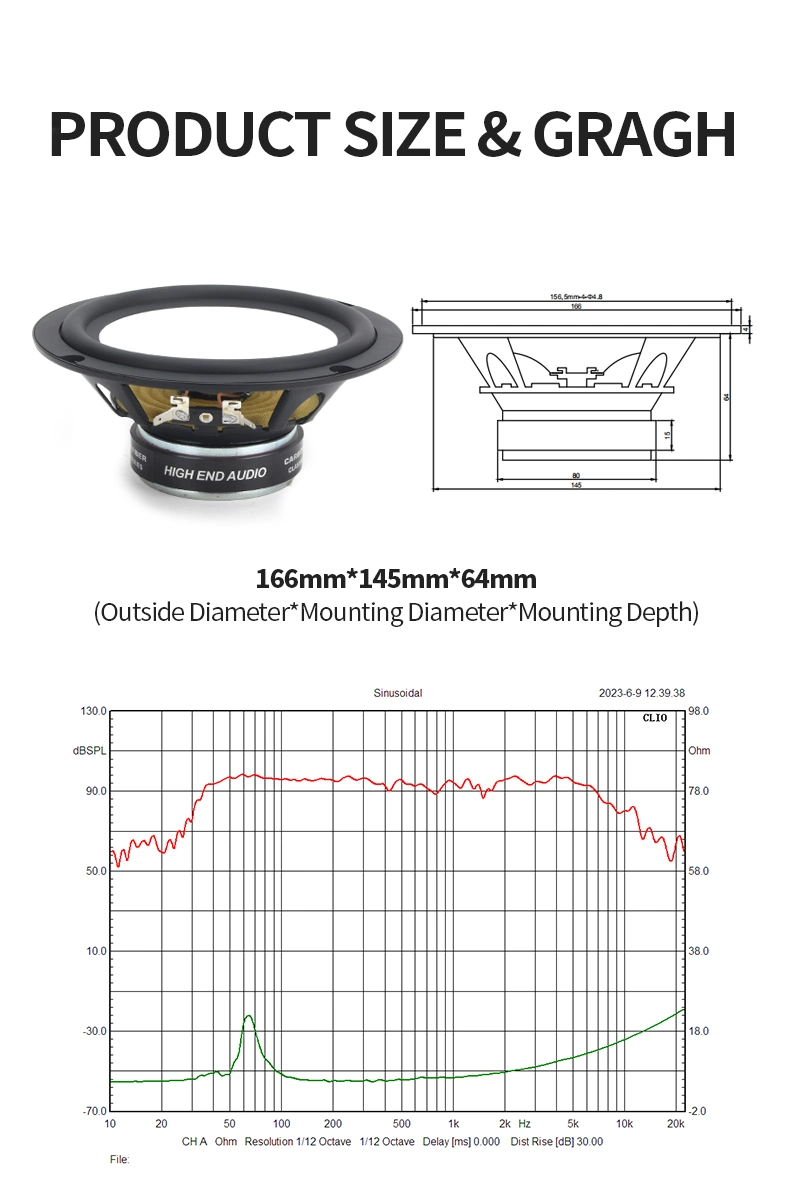 Car Music System 6.5&quot; Subwoofer Speaker 2 Way Component Audio