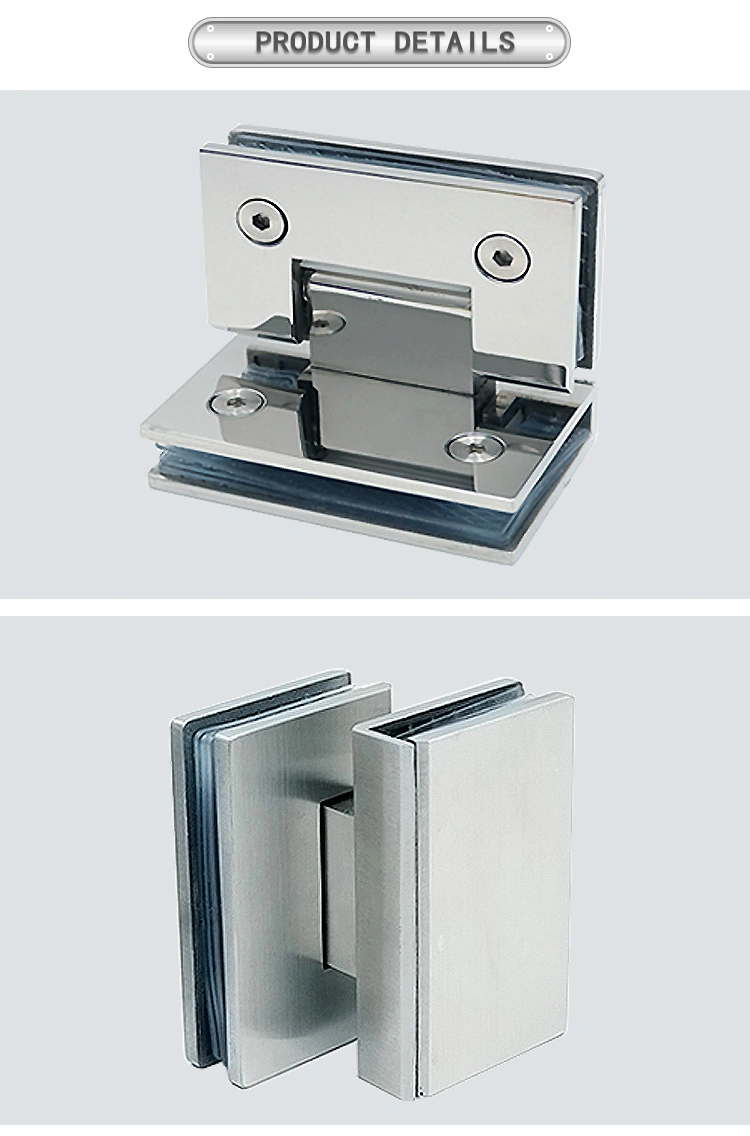 Made in China Factory Price 90 Degree Glass to Glass Double Shower Door Black Frameless Hinge