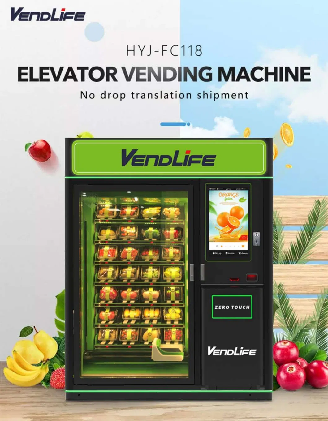 Fresh Salad Elevator Vending Machine with Belt Conveyor