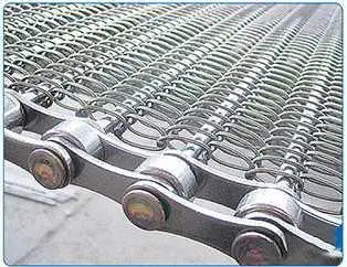 High Temperature Stainless Steel Spiral Wire Mesh Flat Chain Conveyor Belts