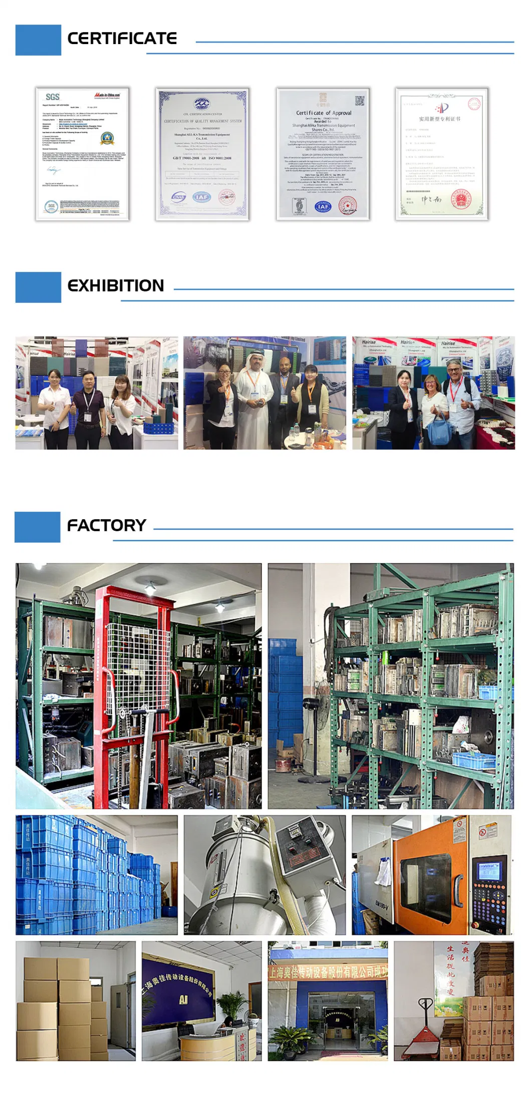 Pallet Chain Slat Top Conveyor Modular Belt with Positrack for Meat Processing Line