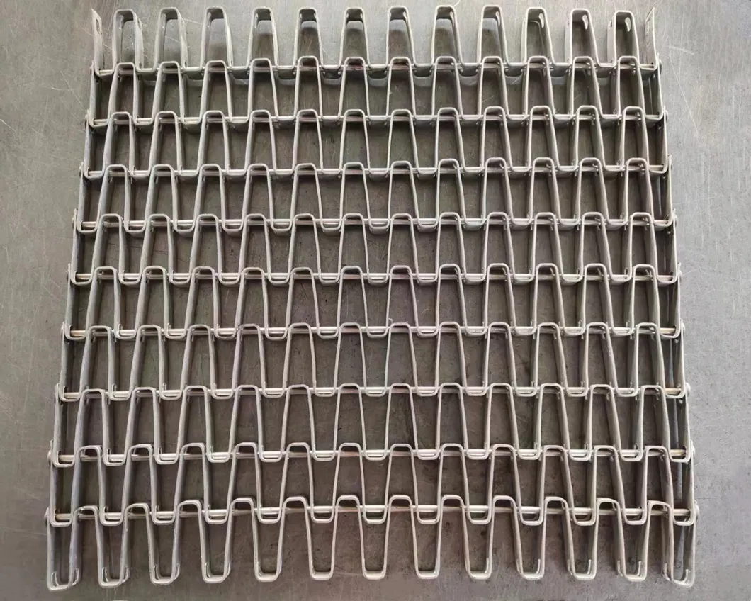 High Temperature Stainless Steel Spiral Wire Mesh Flat Chain Conveyor Belts