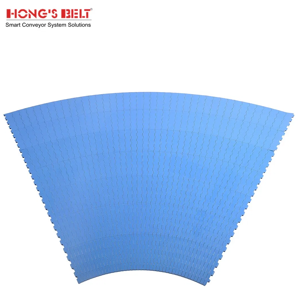 Hongsbelt HS-2000A Flat Top Turning Modular Plastic Conveyor Belt with Min Inner Radius 600mm