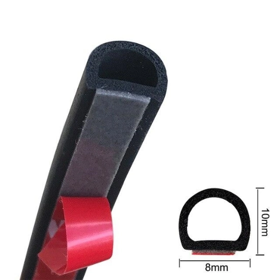 Wear Resistant D Shape Car Door Rubber Seal Strip