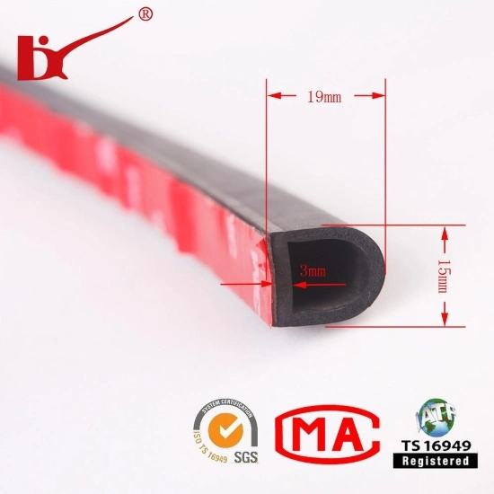 Wear Resistant D Shape Car Door Rubber Seal Strip