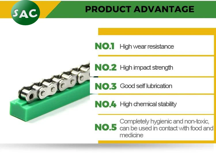 Carrier Plastic Slide Guides or Chain Guide Profile CT2 for Dublex Roller Chains