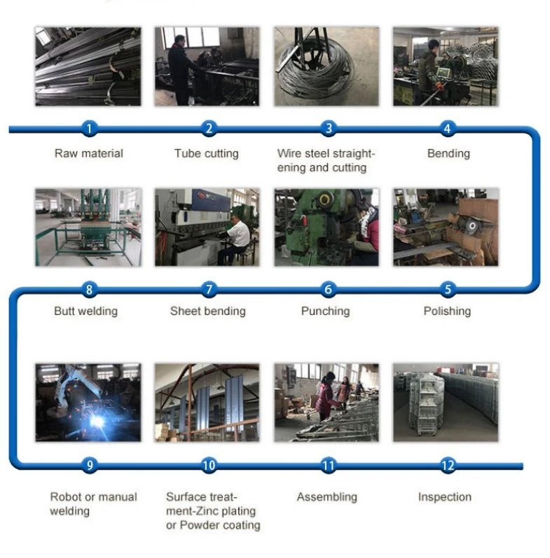 Double Door Roll Containers Nestable Steel Stillage Galvanized Surface for Supermarkets