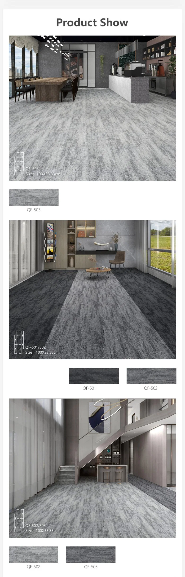 Chinese Best Luxurious Nylon Commercial Carpet Tiles