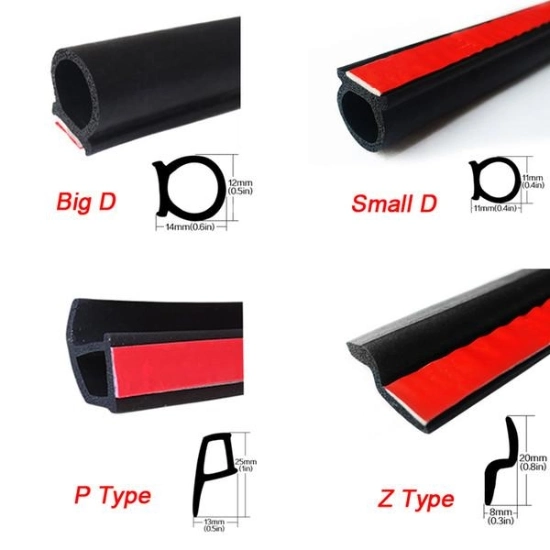 Wear Resistant D Shape Car Door Rubber Seal Strip