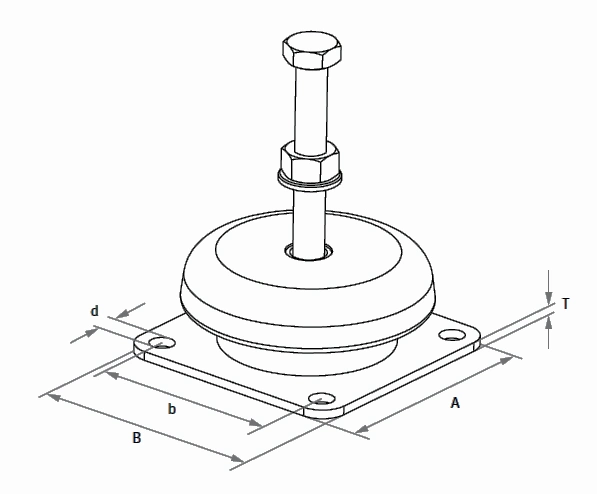 Stainless Steel Fixed Machine Feet with Rubber Hot Sale Machine Equipment Articulated Feet Leveller