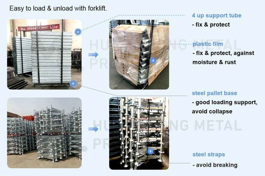 Hot DIP Galvanized Warehouse Transport Detachable Portable Stacking Rack System