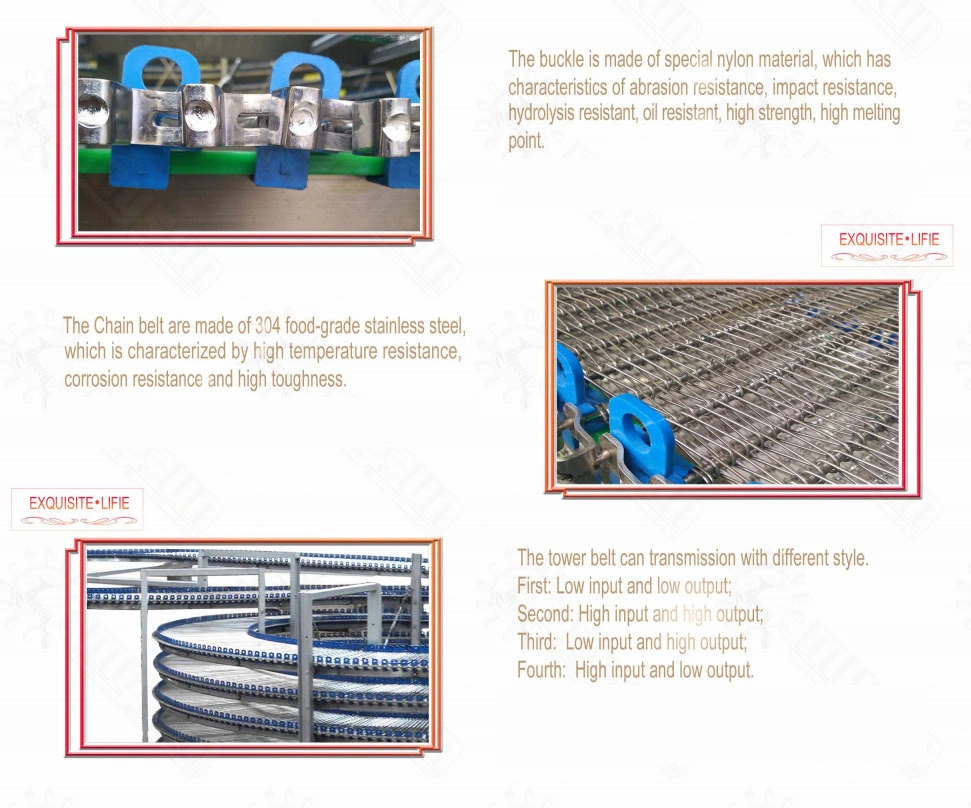 Manufacturer Supplies Customized Food Cooling Tower Spiral Cooling Conveyor Bakery Equipment