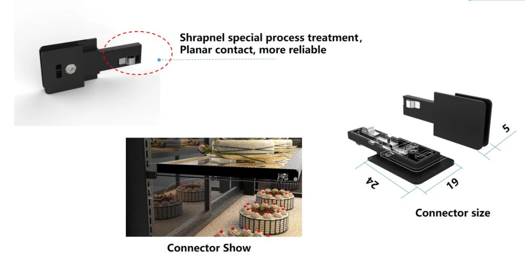 Wireless Built-in Design LED Shelf Power Track Perfectly Adapted to The Corner of Shelf Power Rail