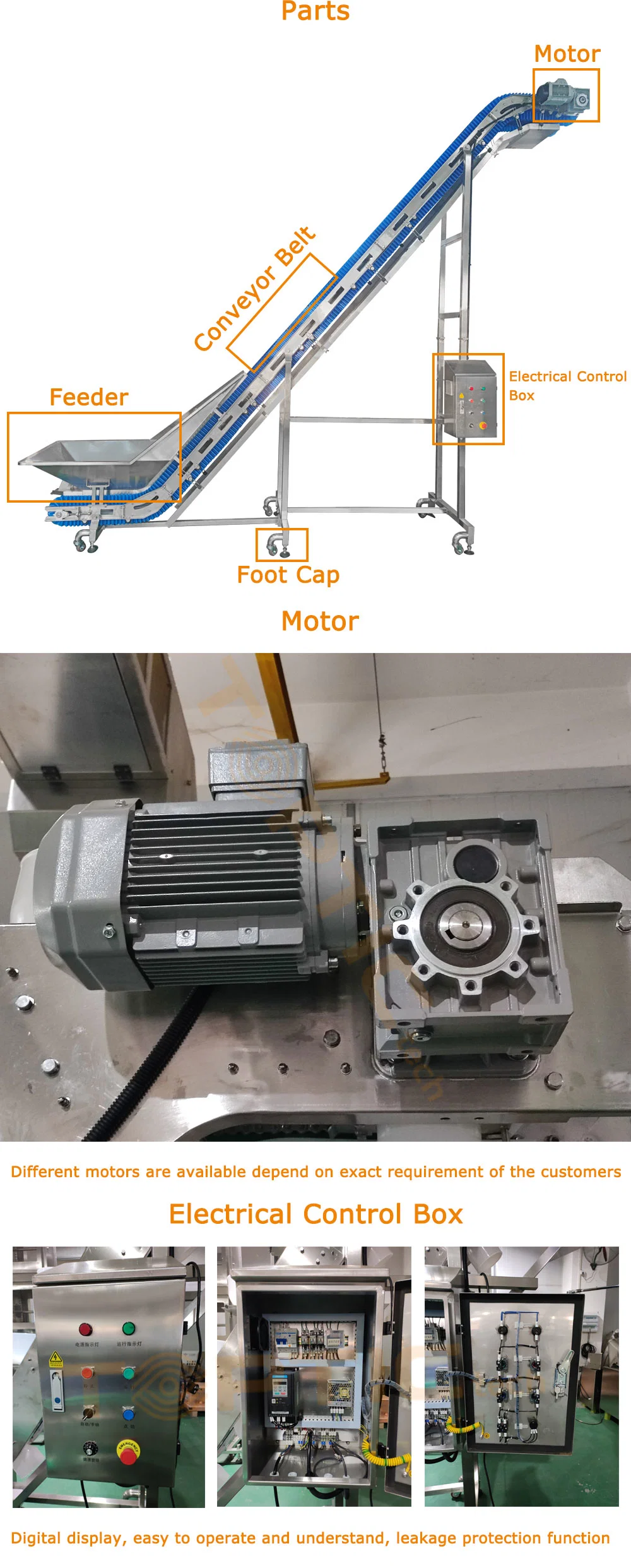 Tt-IC-01 Washable Belt Conveyor Easy Installation Operation Frozen Food Vegetables Feeding Conveyor for Bag Case Box Packing Line System