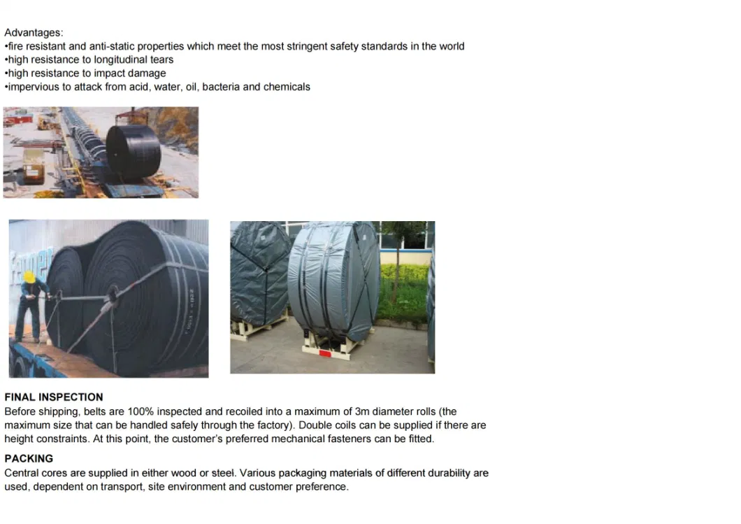 Hot Sell Heavy Duty Industrial Natural Rubber Used Conveyor Belt Rubber Nylon for Coal Mining