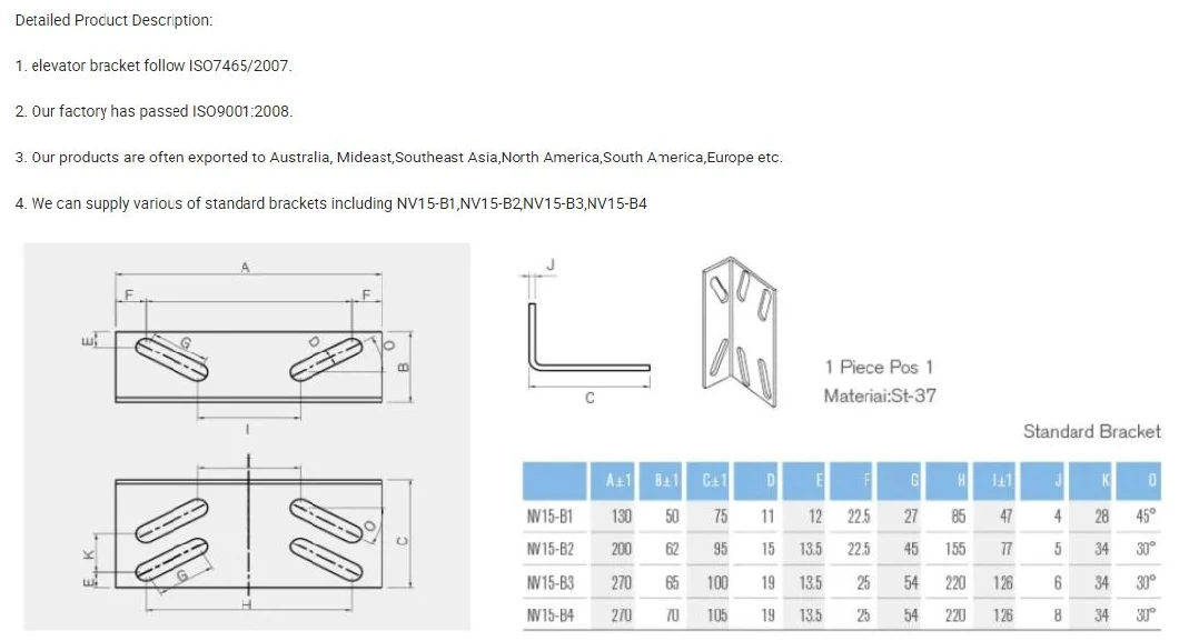 Nova Standard Rail Bracket Used for T Type Guide Rail