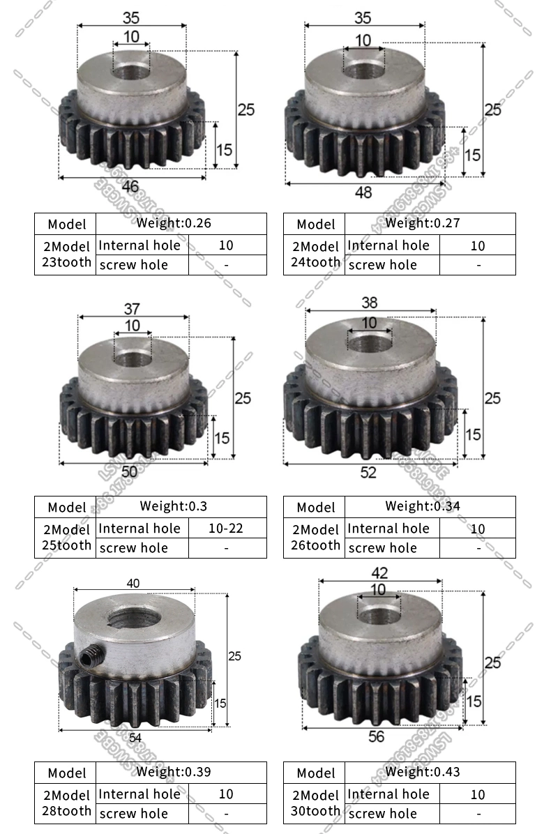 Harden Cylindrical Spur Gear Transmission Pinion Top Wire