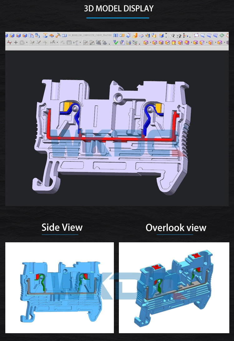 PT 2.5/1p Plug-in Connection 2.5mm Feed Through DIN Rail Terminal Blocks