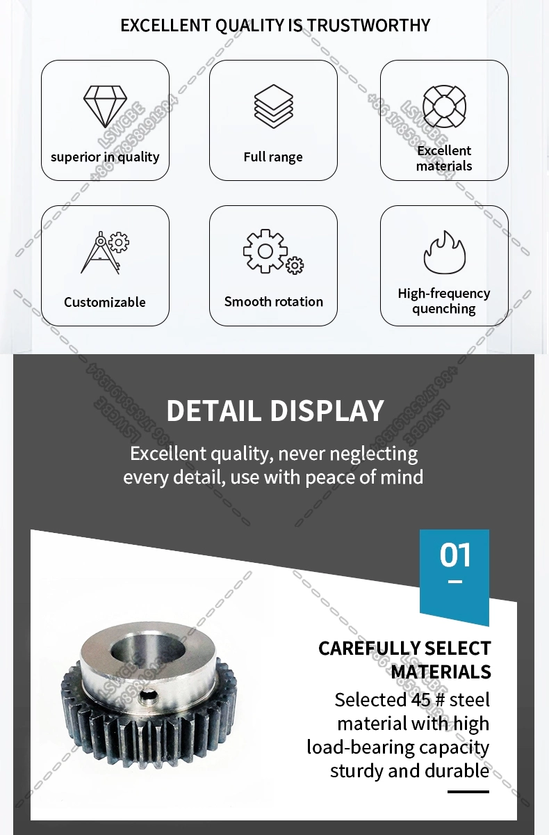 Harden Cylindrical Spur Gear Transmission Pinion Top Wire