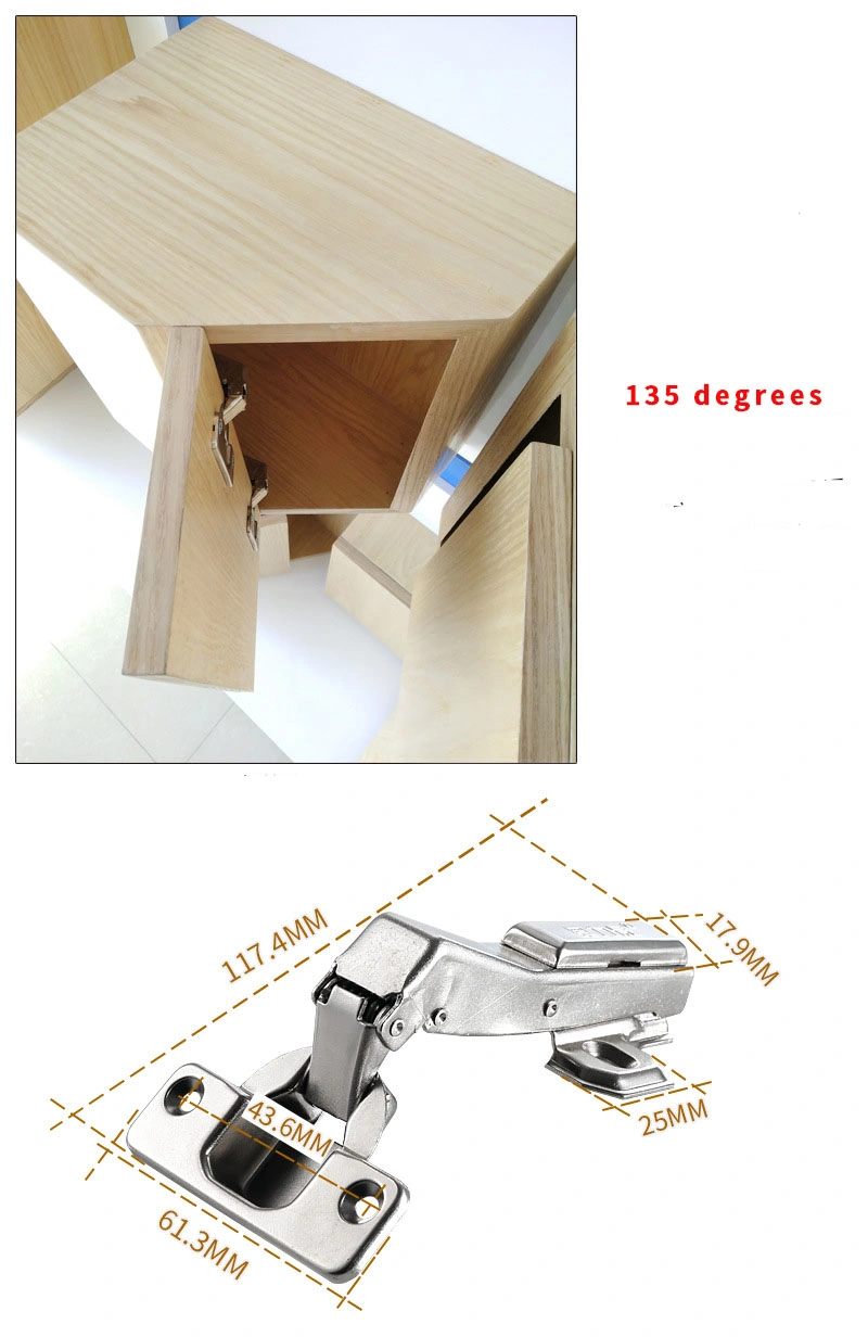 Fixed/Removable Hydraulic Damper Buffer Multiple Angles Cabinet Hardware Furniture Hinges