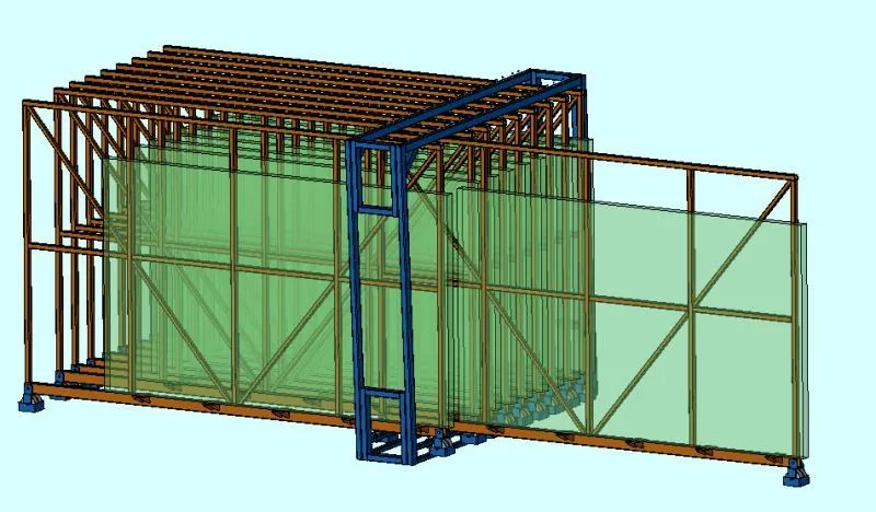 Glass Transport Rack System for Warehouse