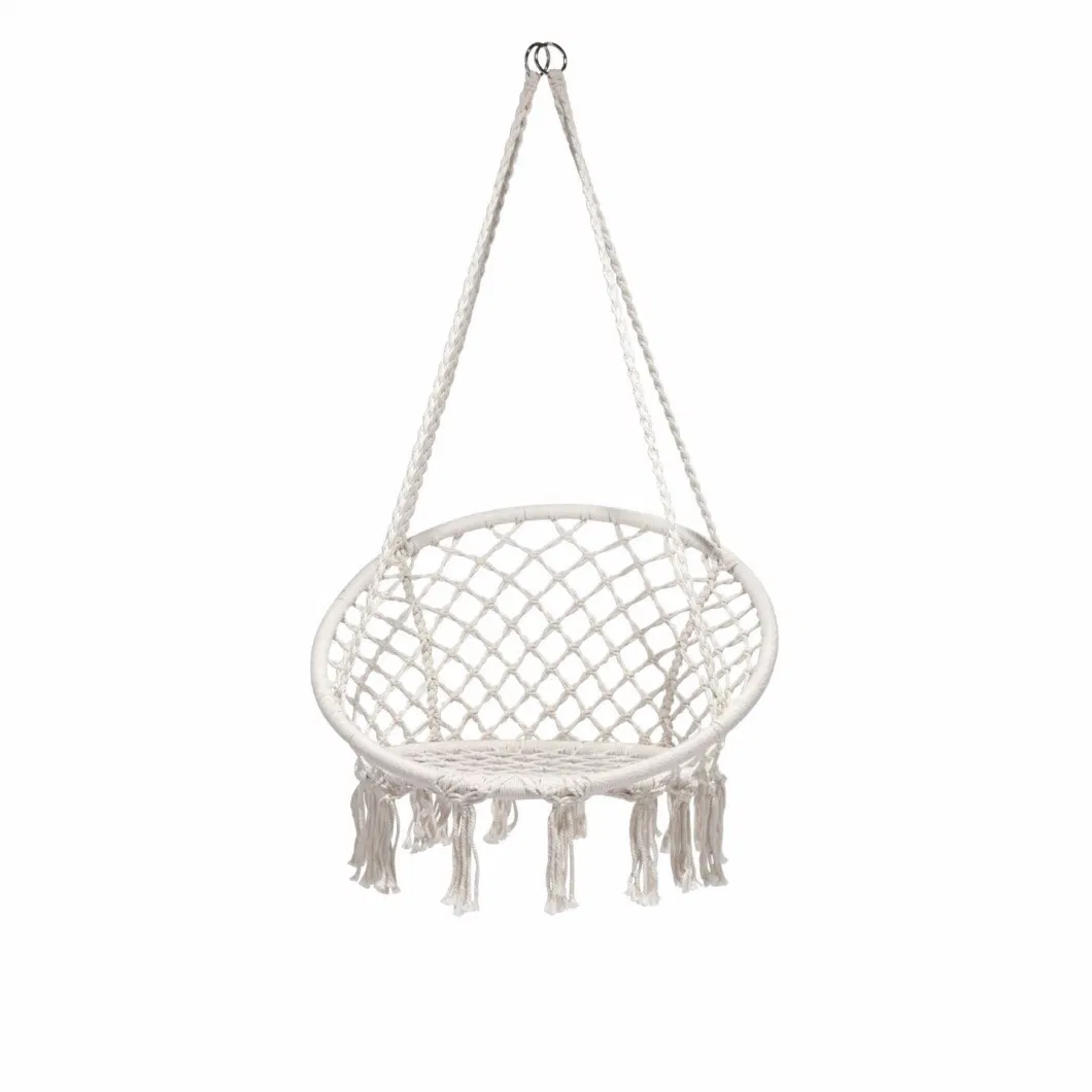 Hammock Handmade Swing Chair Knitted Macram&eacute; Hanging Swing Chair for Indoor, Bedroom, Yard, Garden Wbb18103