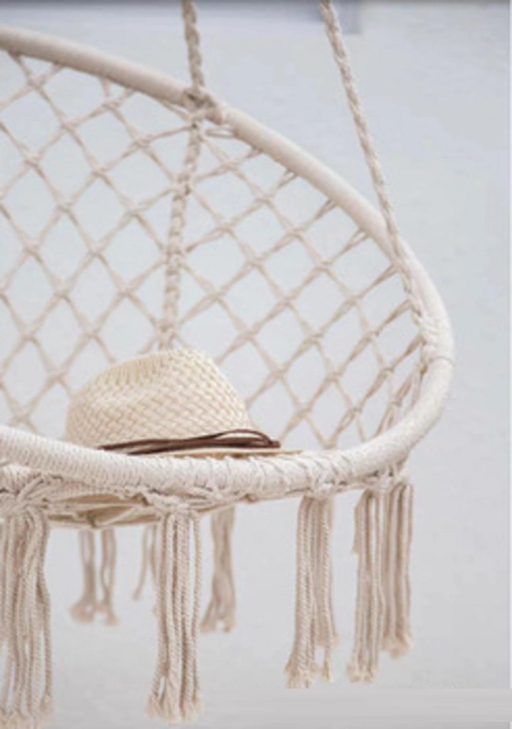 Hammock Handmade Swing Chair Knitted Macram&eacute; Hanging Swing Chair for Indoor, Bedroom, Yard, Garden Wbb18103