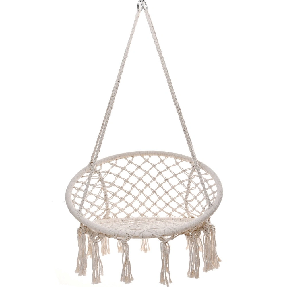 Hammock Handmade Swing Chair Knitted Macram&eacute; Hanging Swing Chair for Indoor, Bedroom, Yard, Garden Wbb18103