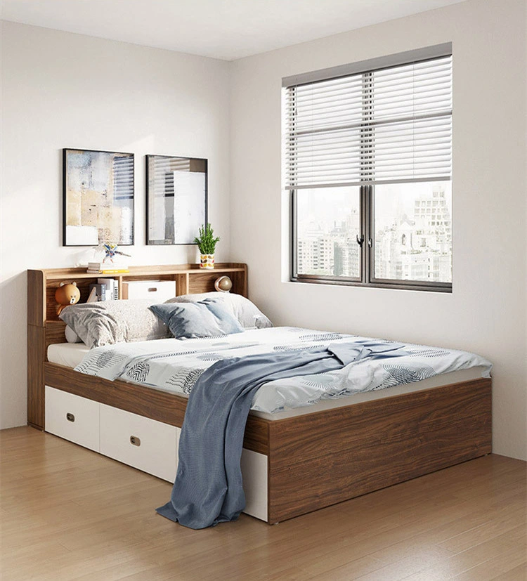 Nordic Modern Minimalist High Box Storage Bed