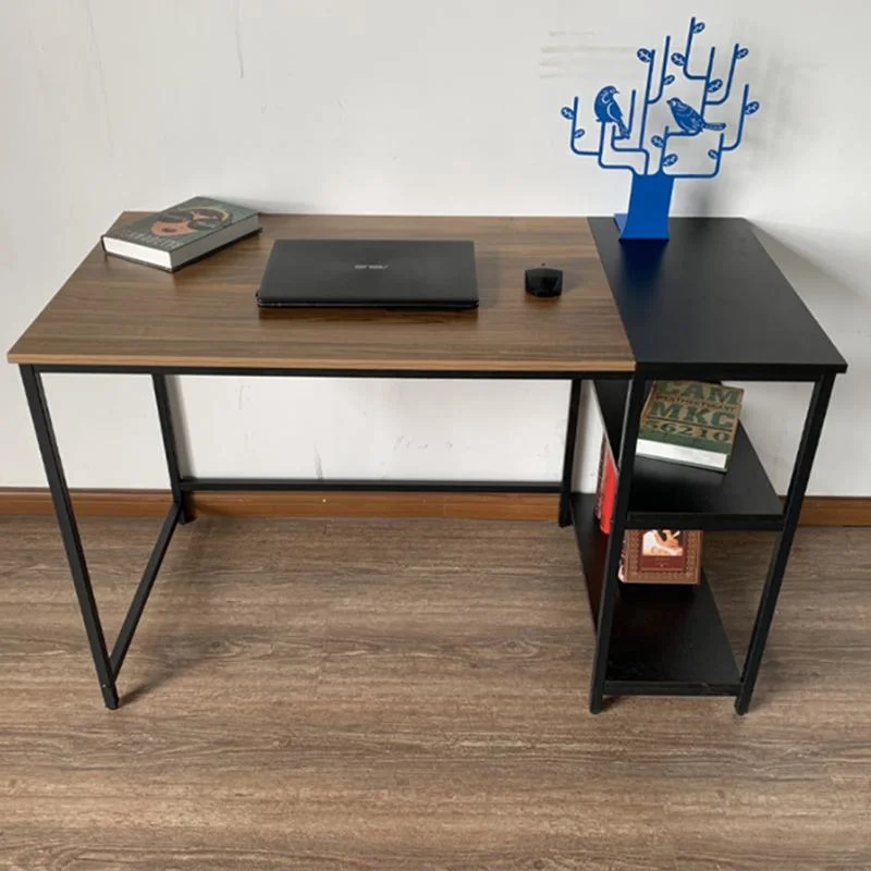 Simple Color Matching Office Computer Desk with Storage Shelves 0056