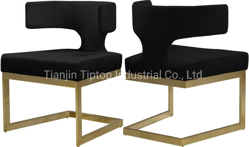 Modern Design Hotel Chair Simple Style Chair Velvet Metal Leg Hotel Restaurant Chair Supplier