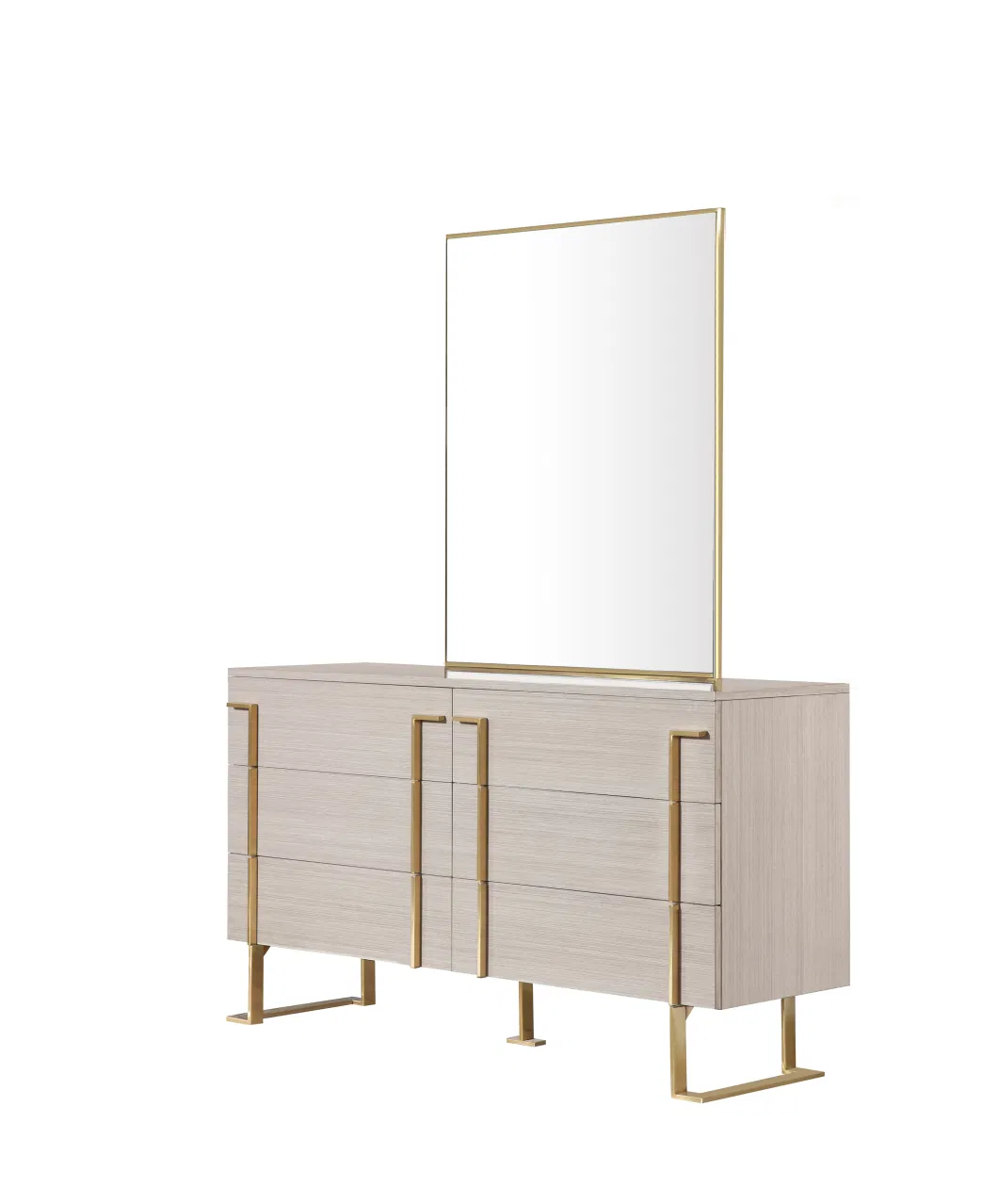 Foshan New Model MDF High Gloss Painting Bedroom Furniture with Hardware Leg and Soft Headboard