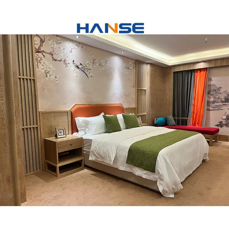 Hotel Project Modern Design Fashion Walnut Wood Veneer Bedroom Hotel Furniture