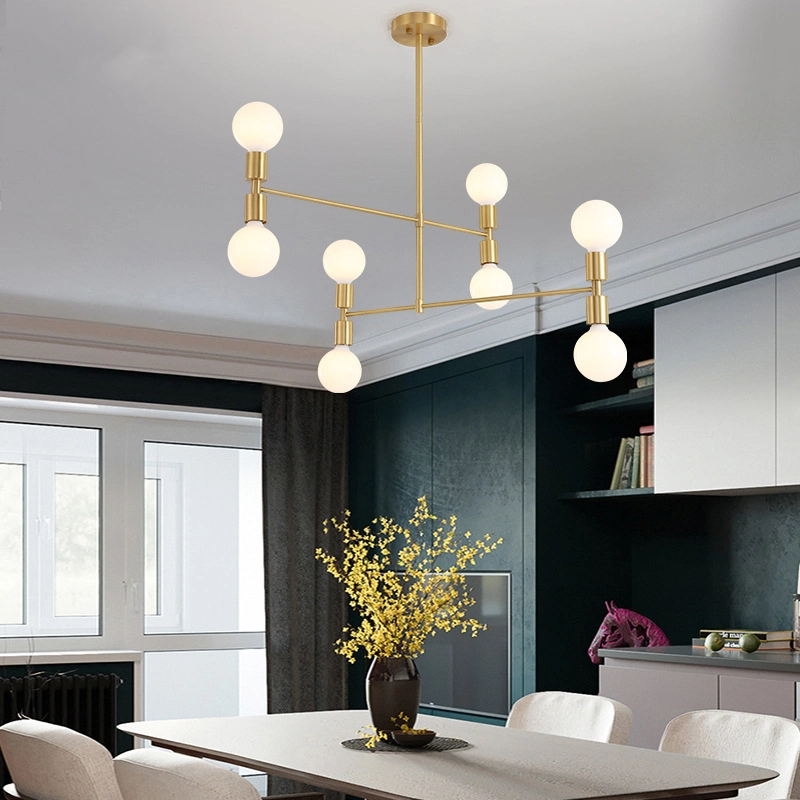 Postmodern Chandelier Black Gold Adjustable Whirling Indoor Lounge Room Atomium Chandeliers (WH-MI-342)