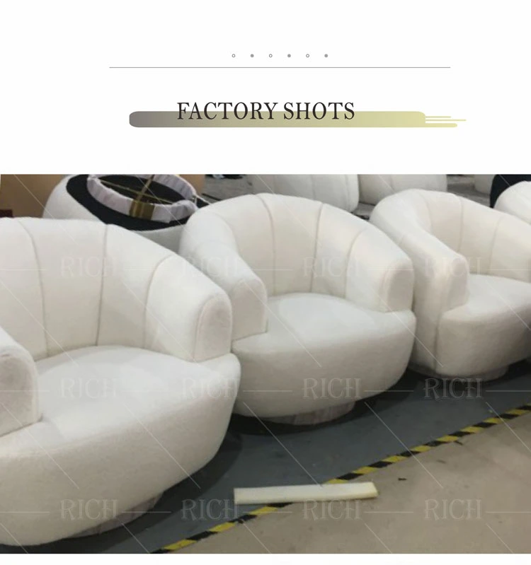 Luxury Hotel White Lounge Small Armchair for Bedroom Waiting Swivel Easy Nordic Teddy Chair Modern Fabric Teddy Sofa Chair