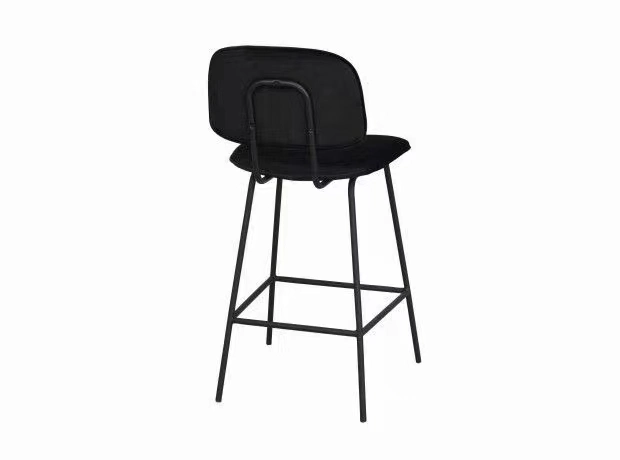 Modern Luxury Home Fabric Living Room Furniture Pub High Leg Stool Backrest Restaurant Bar Chair