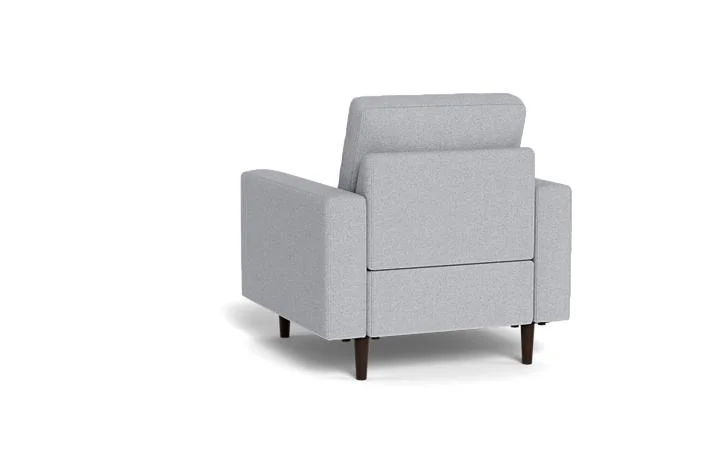 Cooc Grey Linen Fabric Kd Single Sofa Chair Modern Contemporary Armchairs Hotel Bedroom Single Sofa Chair with Wood Legs