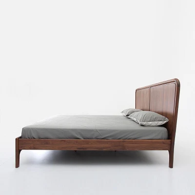  Modernos y minimalistas con respaldo alto cama de madera maciza Muebles de Dormitorio 009
