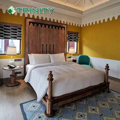  Cinco Estrellas Poject dormitorio estilo antiguo Sollid diseño de muebles de madera de la habitación del hotel