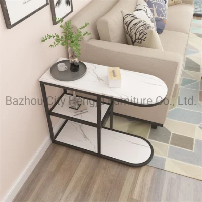 Best-Selling extremo pequeño cuadro Muebles para salón y dormitorio Sofá Mesa plegable de bandeja Bandeja de oro mesa de centro superior de MDF con bastidor de acero inoxidable
