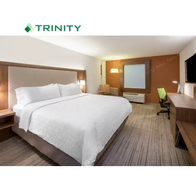 Fábrica de Foshan personalizado 3 estrellas habitación de hotel moderno conjunto de dormitorios Muebles de hotel formula Blue Holiday Inn Express