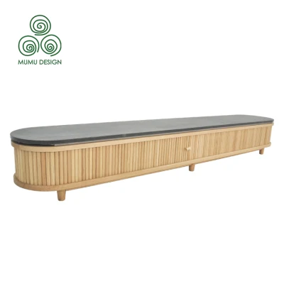 Mumu Hot Vender dormitorio personalizado de piedra superior sólida base de madera Mesa de consola de TV de madera