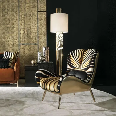 Comedor Salón muebles de lujo italiano moderno diseño de tela de terciopelo con respaldo alto sillón silla acento