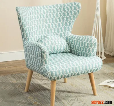 Wingback Flores de Madera maciza la tapicería de tela sillón para Salón