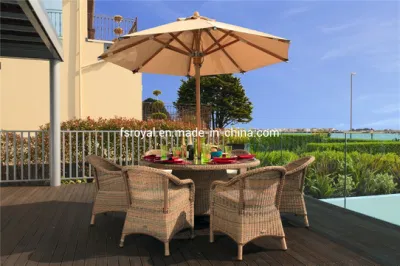 Muebles de jardín modernos Conjunto de muebles de comedor de ratán al aire libre Juego de mesa y sillas de aluminio para hoteles Muebles de comedor para patio.